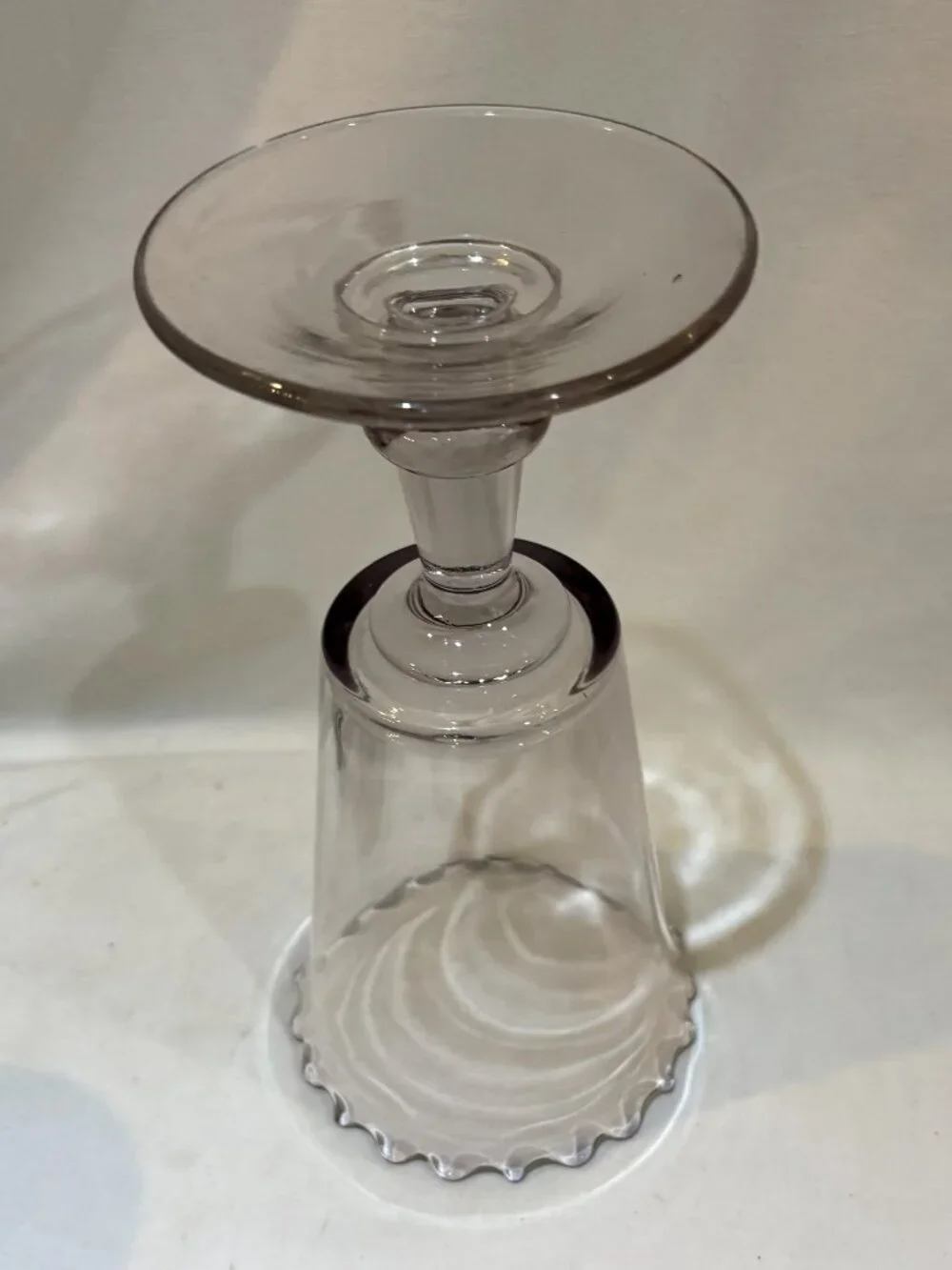 EAPG Glass Celery Vase Clear Glass with Purple Tint Vintage